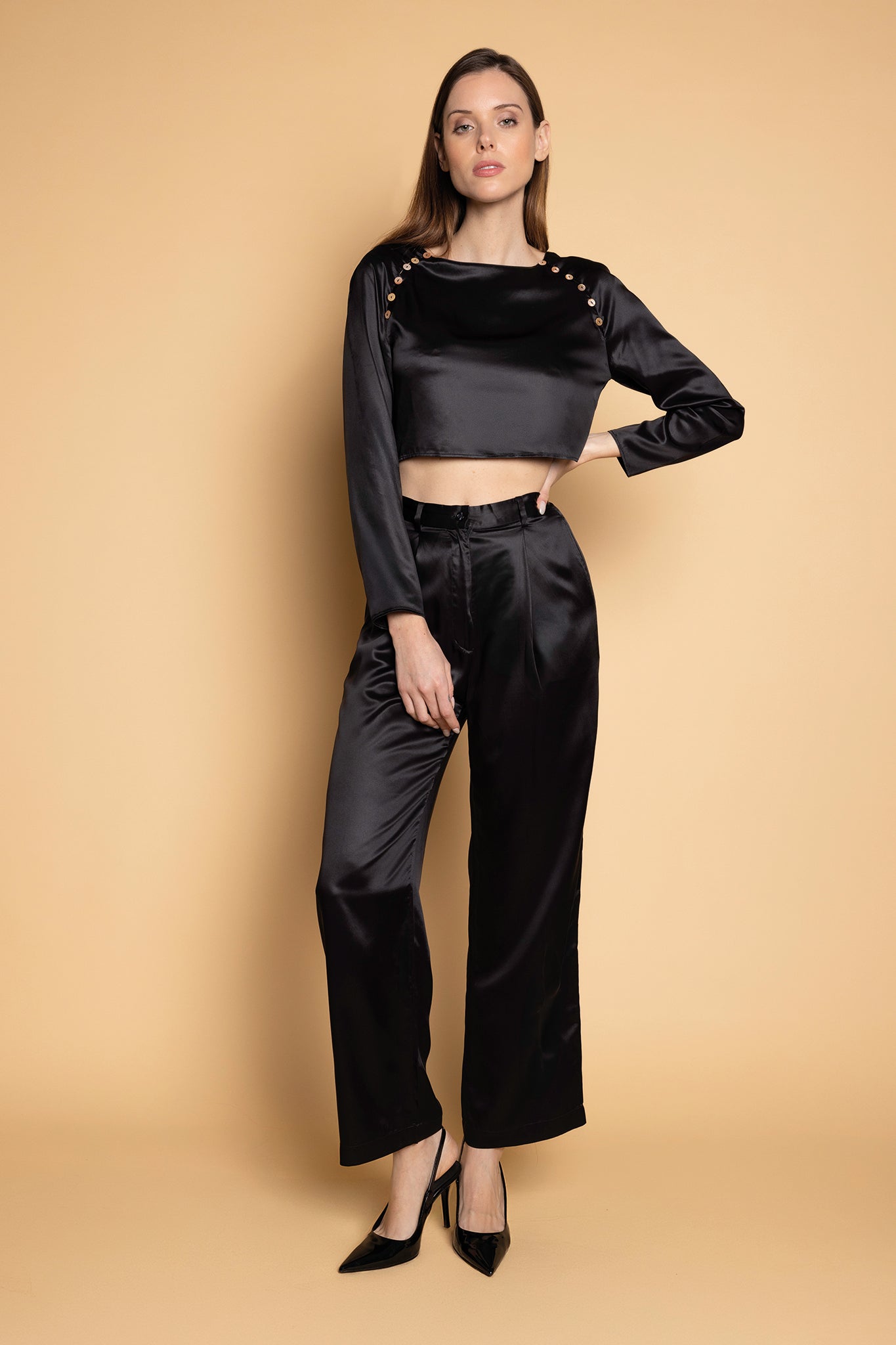Victoria Trousers - Wide Leg - 100% mulberry silk