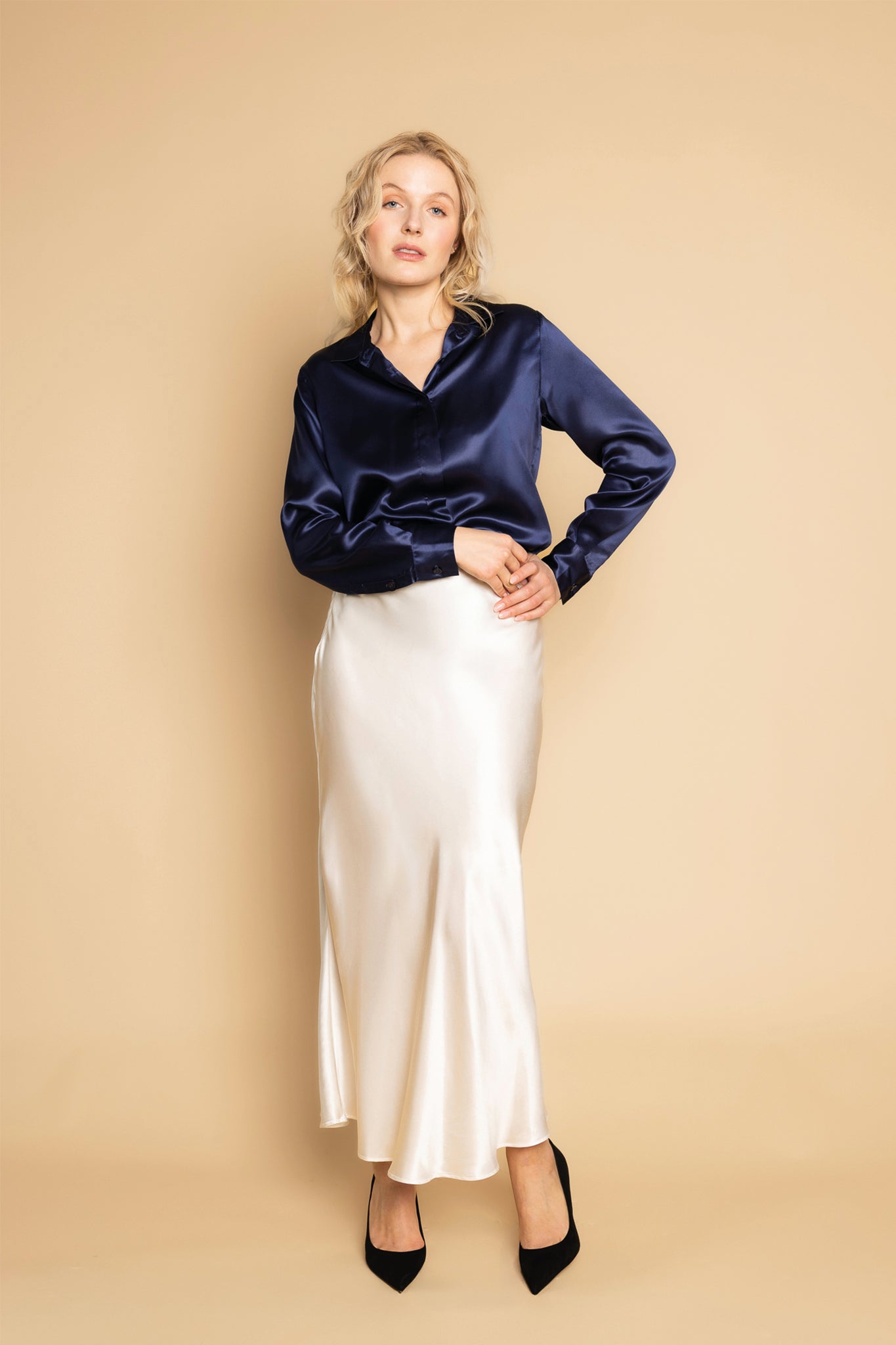 Alba Maxi Skirt 100% mulberry silk