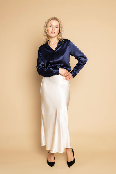 Alba Maxi Skirt 100% mulberry silk