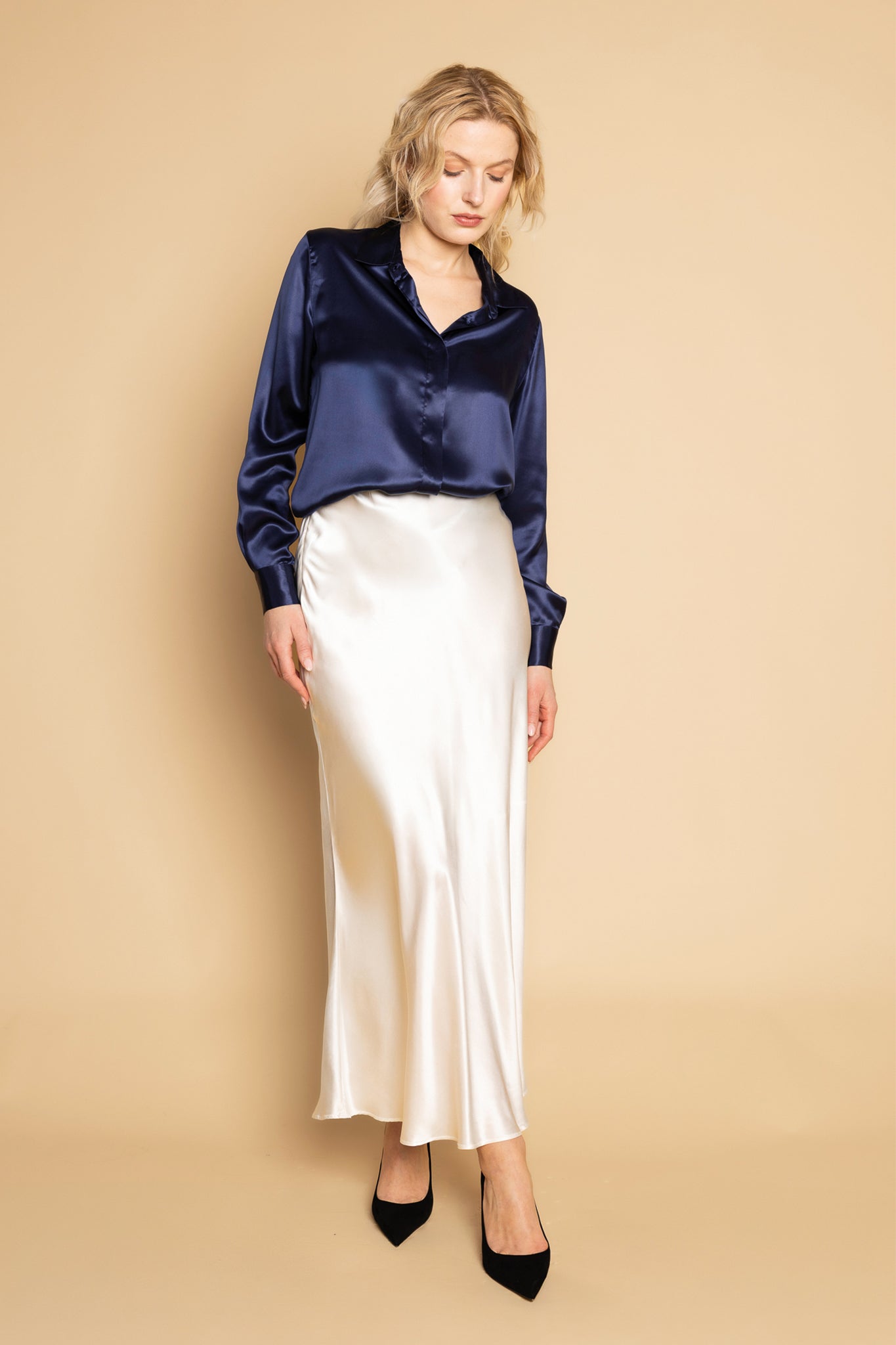Alba Maxi Skirt 100% mulberry silk