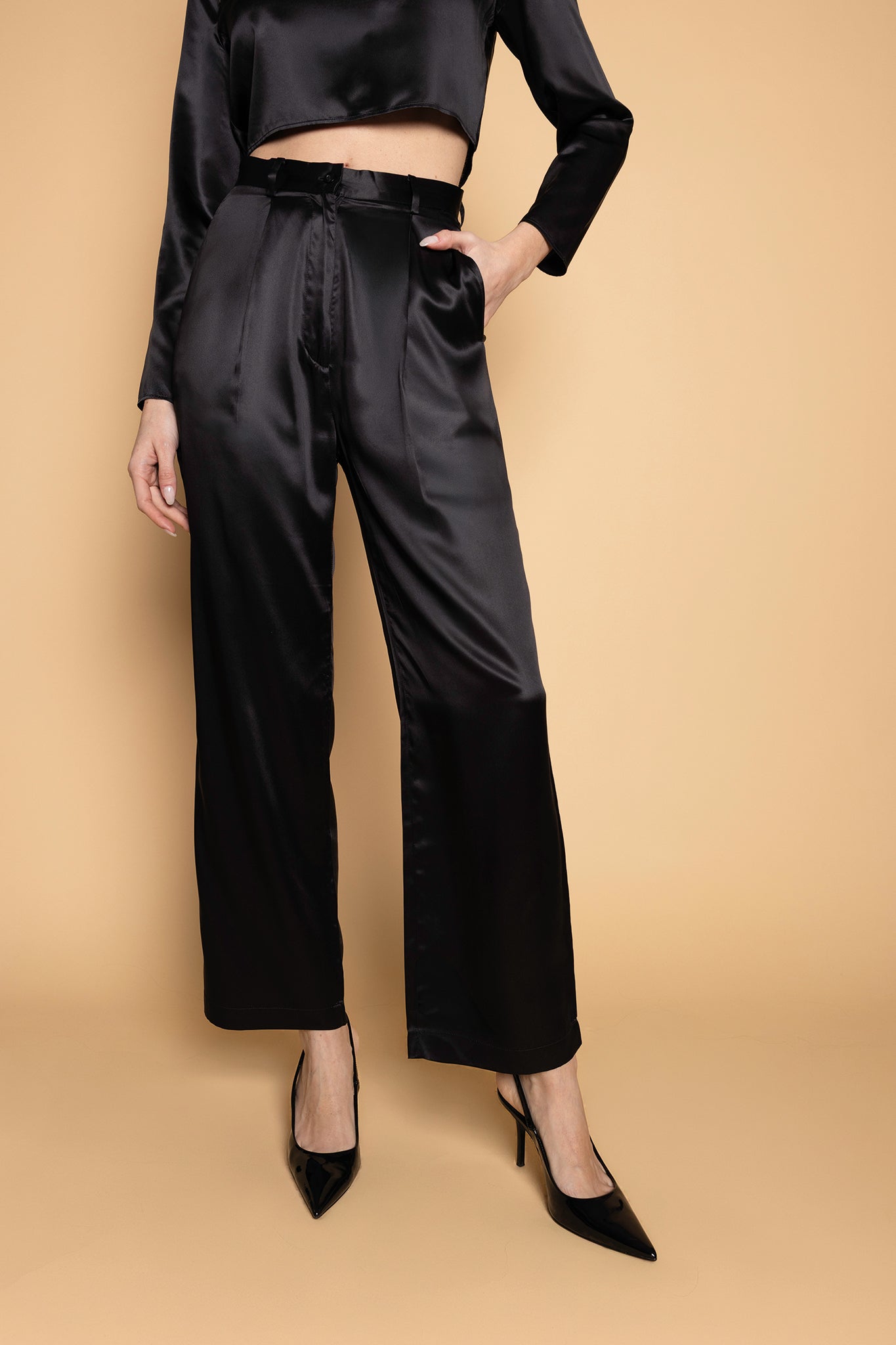 Victoria Trousers - Wide Leg - 100% mulberry silk