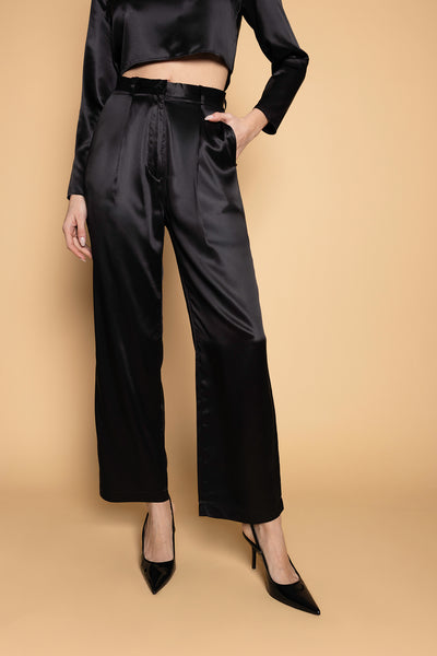 Victoria Trousers - Wide Leg - 100% mulberry silk