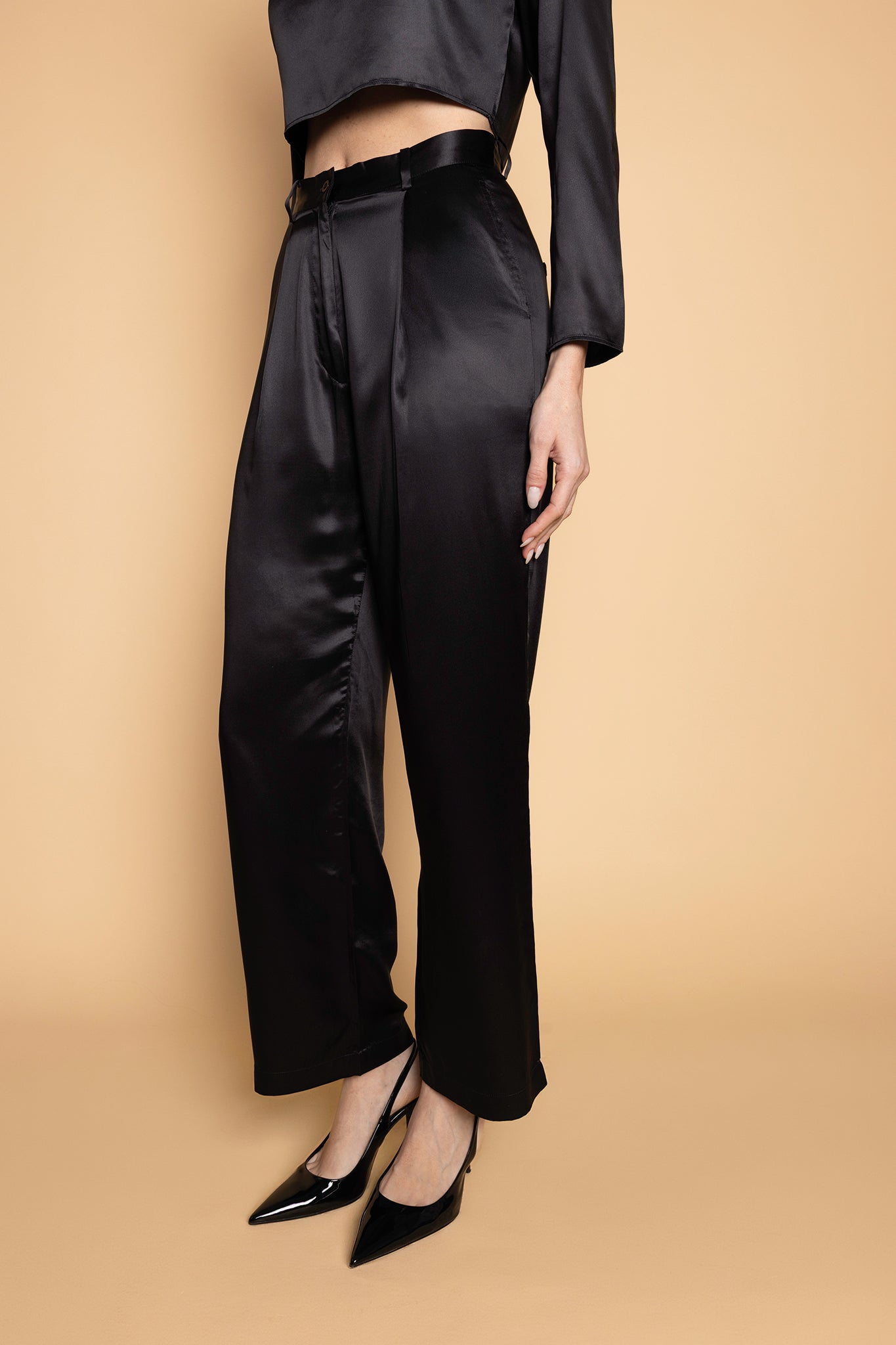 Victoria Trousers - Wide Leg - 100% mulberry silk