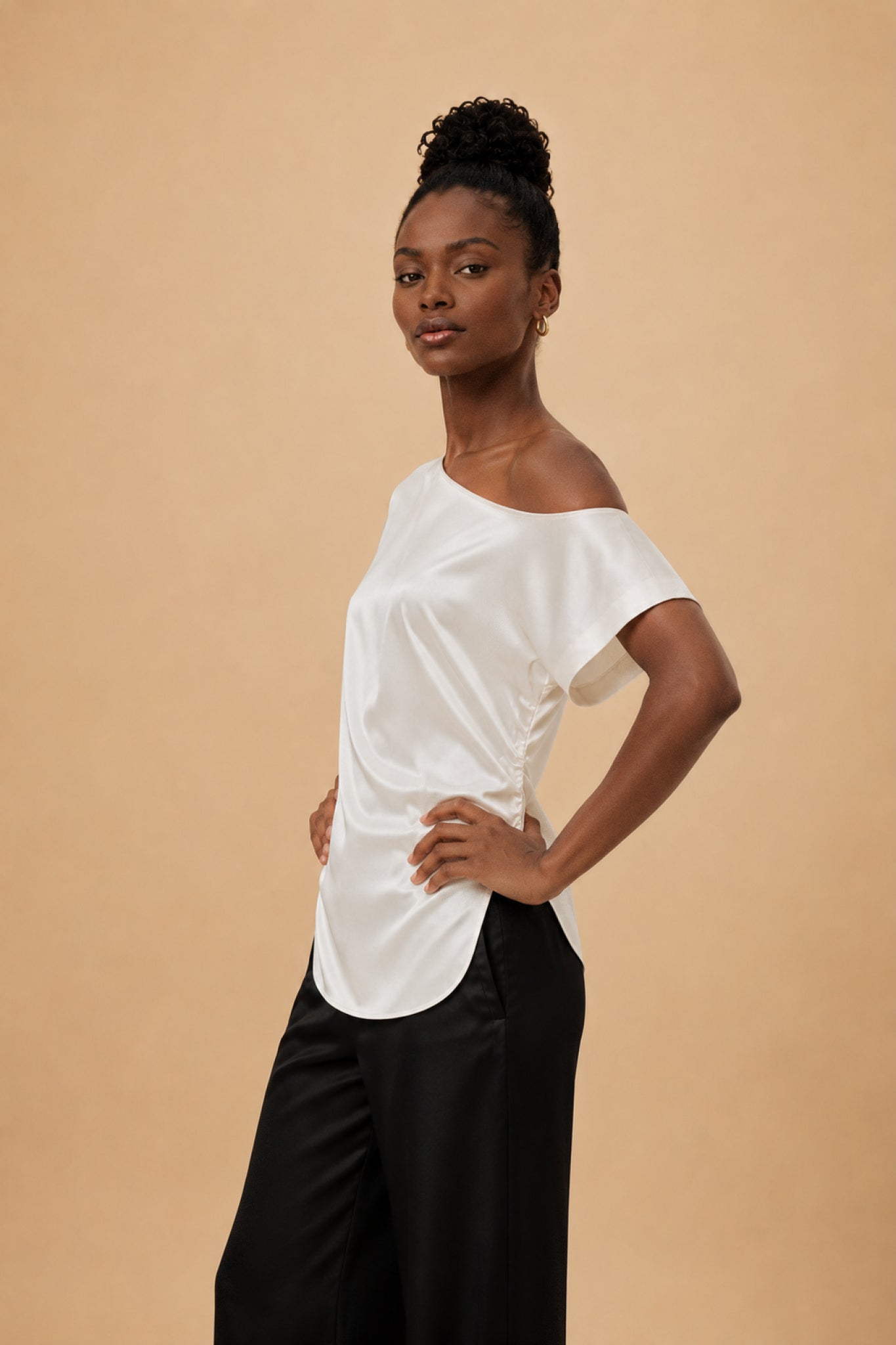 Top Saphir - Blanc - 100% en soie de mûrier