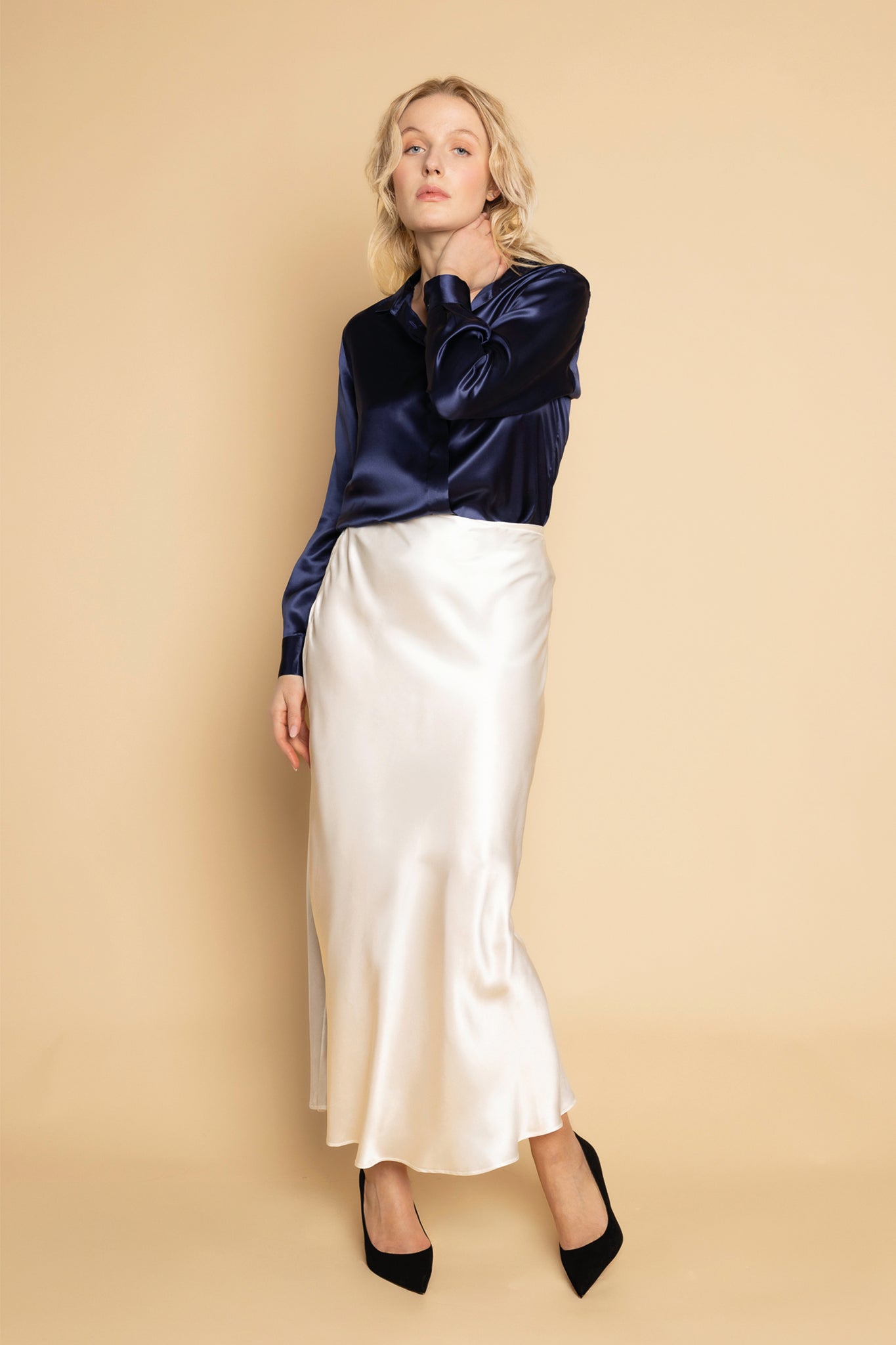 Alba Maxi Skirt 100% mulberry silk