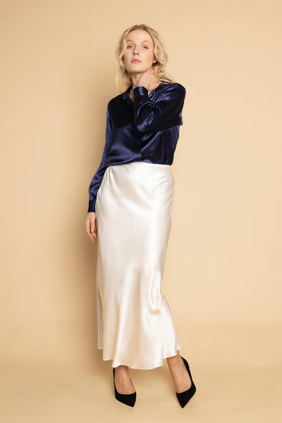 Alba Maxi Skirt 100% mulberry silk