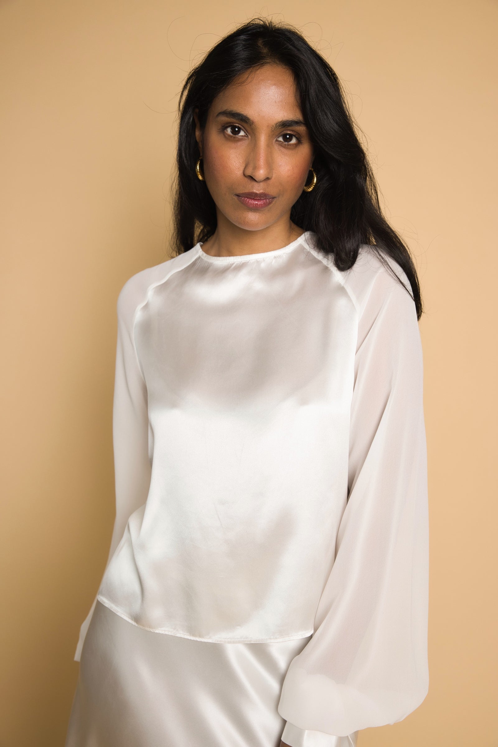 Blouse Alya - Ivoire - 100% en soie de mûrier