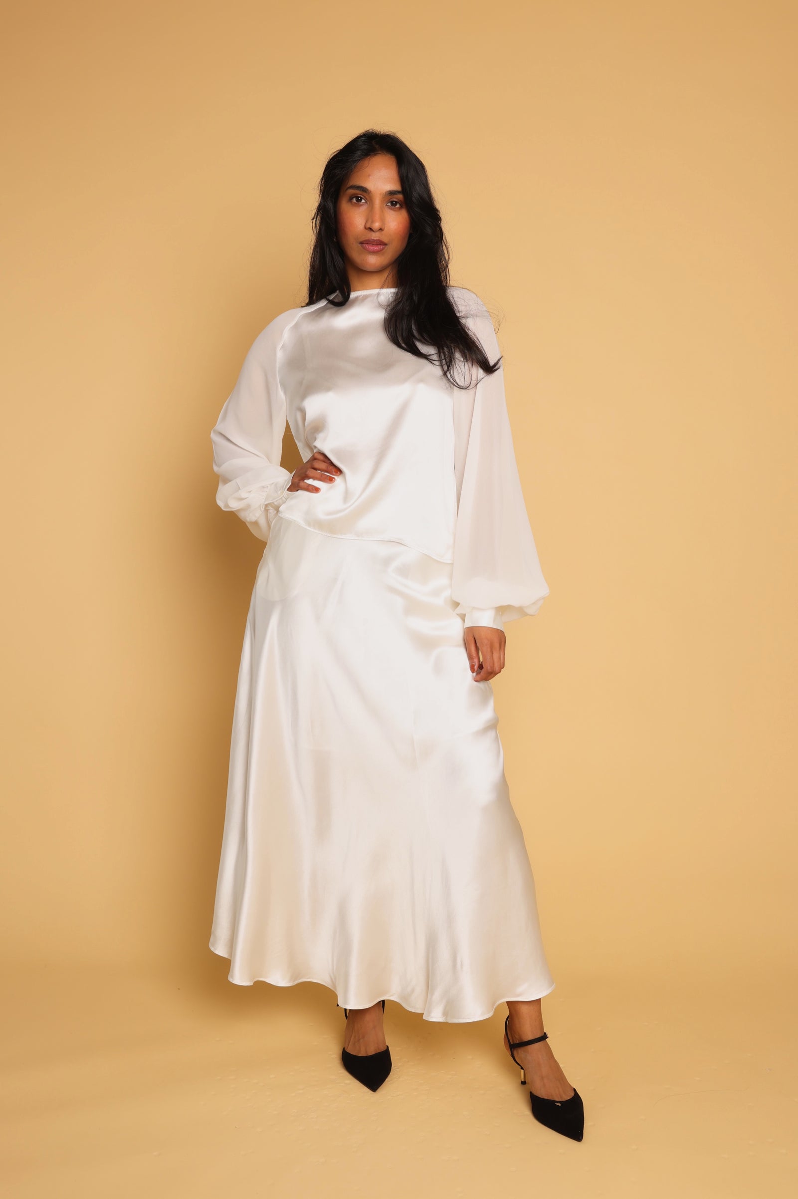 Blouse Alya - Ivoire - 100% en soie de mûrier