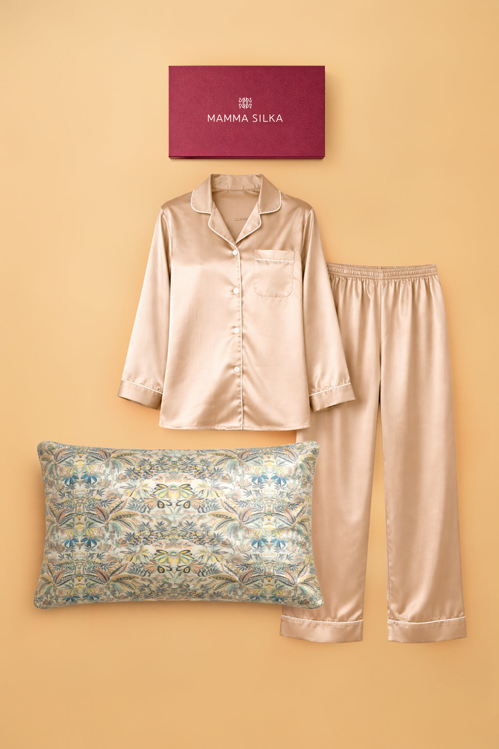Mamma Silka - Pyjama & Taie en Soie Assortis (Edition Unique)