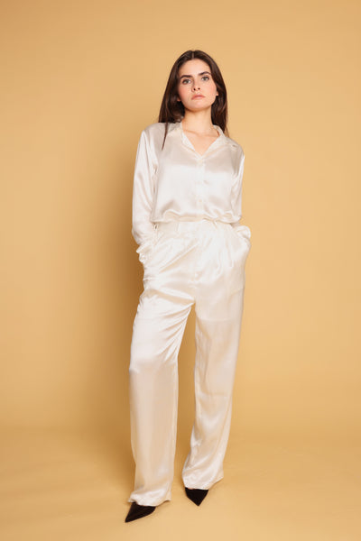 Pantalon Bianca 100% en soie de mûrier