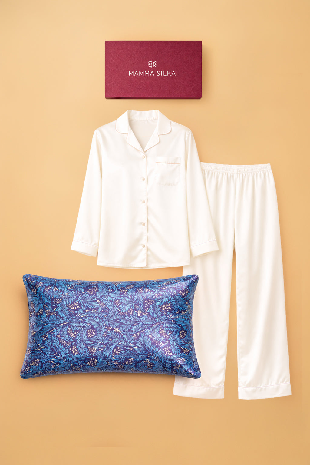 Mamma Silka - Pyjama & Taie en Soie Assortis (Edition Unique)