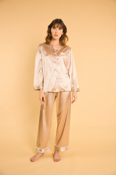 Mamma Silka - Pyjama & Taie en Soie Assortis - Nuance Champagne(Edition Unique)