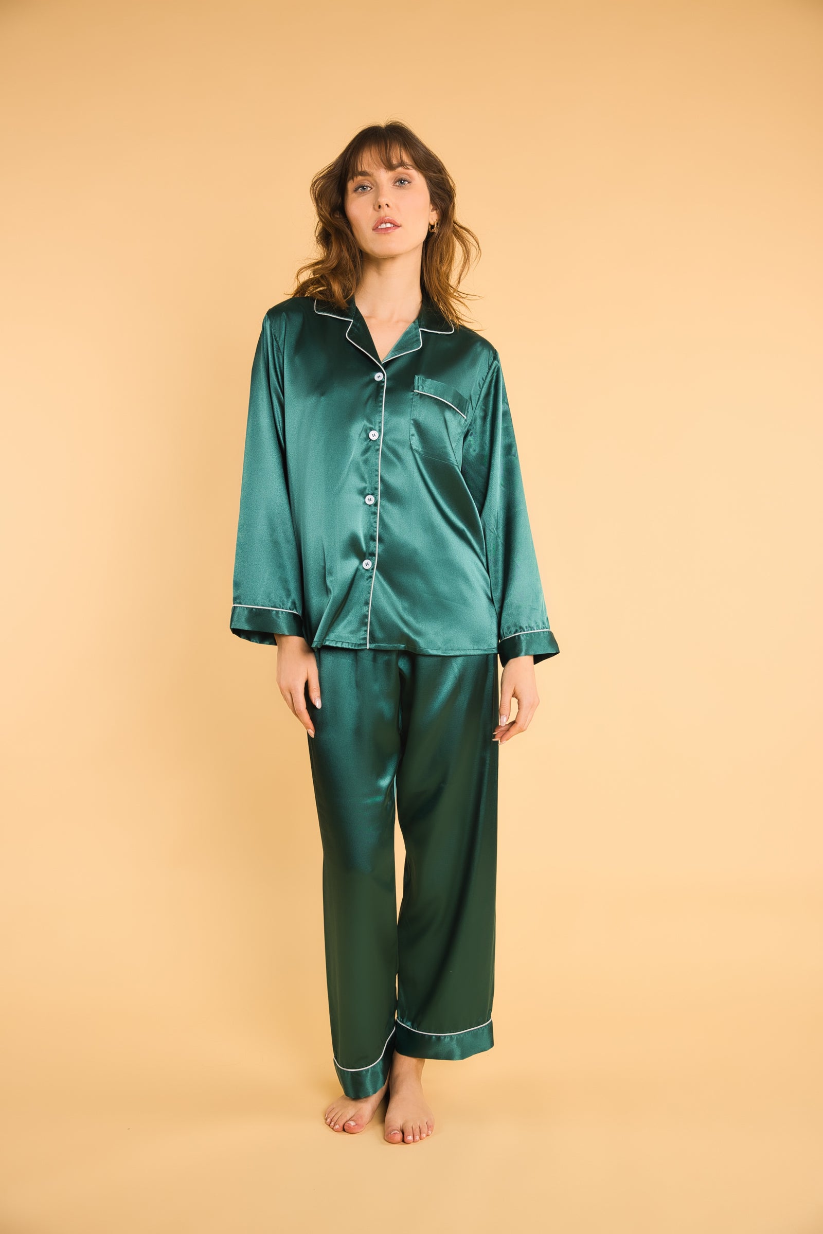 Mamma Silka - Pyjama & Taie en Soie Assortis - Nuance verte (Edition Unique)
